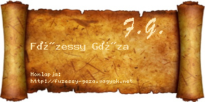Füzessy Géza névjegykártya