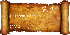 Füzessy Géza névjegykártya