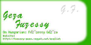 geza fuzessy business card